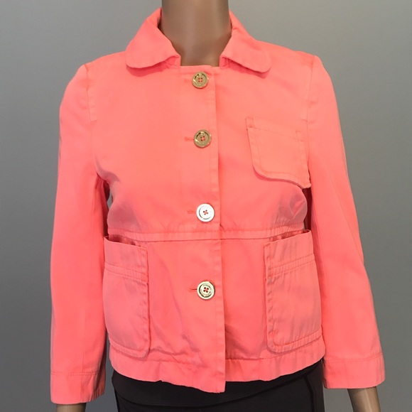 pink neon denim jacket